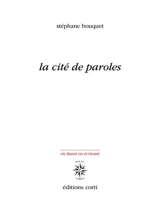 Emprunter La cité de paroles livre