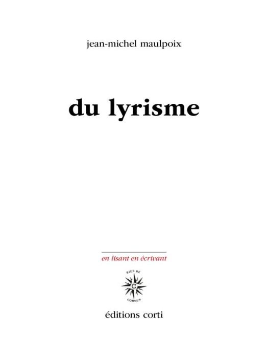 Emprunter Du lyrisme livre