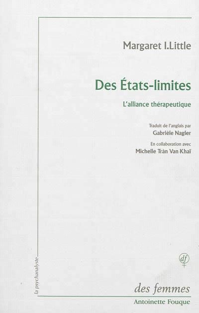 Emprunter Des états-limites. L'alliance thérapeutique livre