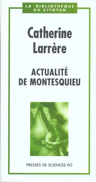 Emprunter Actualité de Montesquieu livre