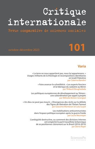 Emprunter Critique internationale N° 101 livre