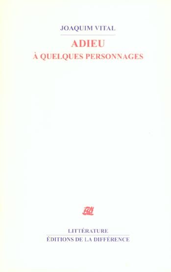 Emprunter Adieu à quelques personnages livre