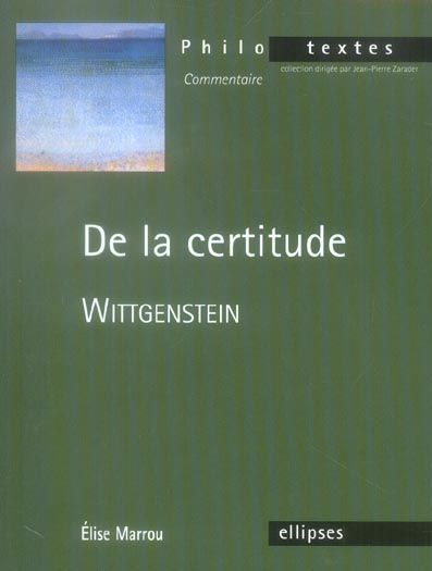 Emprunter De la certitude. Wittgenstein livre