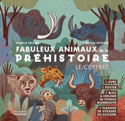 Emprunter Fabuleux animaux de la préhistoire. Avec 1 poster, 1 bloc à creuser de fossile mammouth, 1 planche d livre