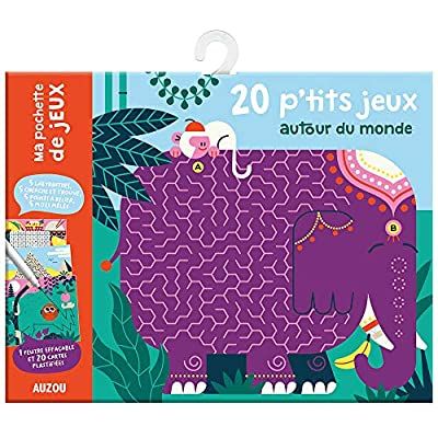 Emprunter 20 p'tits jeux autour du monde. 5 labyrinthes, 5 cherche et trouve, 5 points à relier, 5 mots mêlés. livre