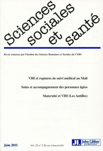 Emprunter Sciences Sociales et Santé Volume 29, N°2, Juin livre