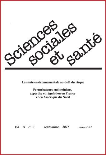 Emprunter Sciences Sociales et Santé Volume 34 N° 3, septembre 2016 livre