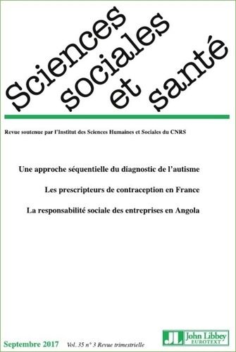 Emprunter Sciences Sociales et Santé Volume 35 N° 3, Septembre 2017 livre