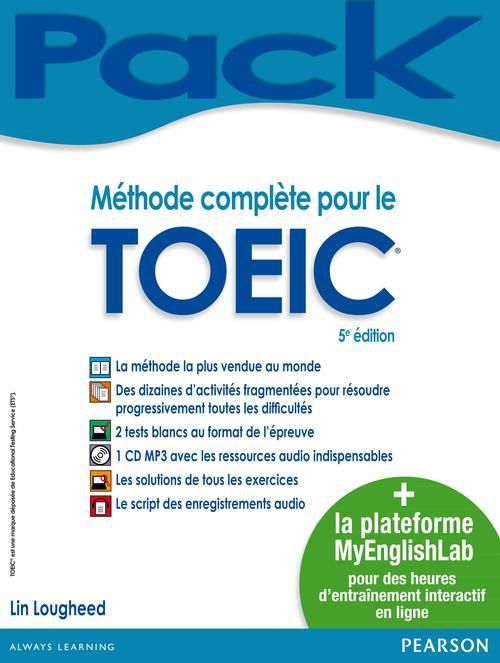 Emprunter Méthode complète pour le TOEIC + la plateforme MyEnglishLab. 5e édition. Avec 1 CD audio MP3 livre