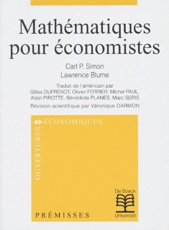 Emprunter Mathématiques pour économistes livre