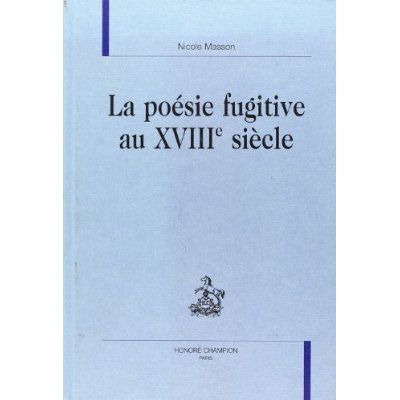 Emprunter LA POESIE FUGITIVE AU XVIIIE SIECLE. livre