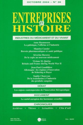 Emprunter Entreprises et Histoire N° 36 : Industries du médicament et du vivant livre