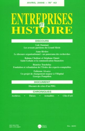 Emprunter Entreprises et Histoire N° 42, Avril 2006 livre