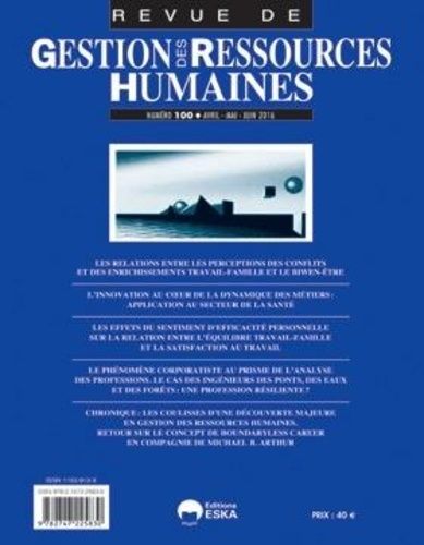 Emprunter Revue de Gestion des Ressources Humaines N° 100, Avril, Mai, Juin 2016 livre