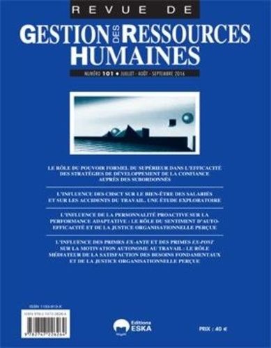 Emprunter Revue de Gestion des Ressources Humaines N° 101, Juillet-août 2016 livre