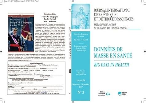 Emprunter Journal International de Bioéthique Volume 28 N° 3 2017 livre