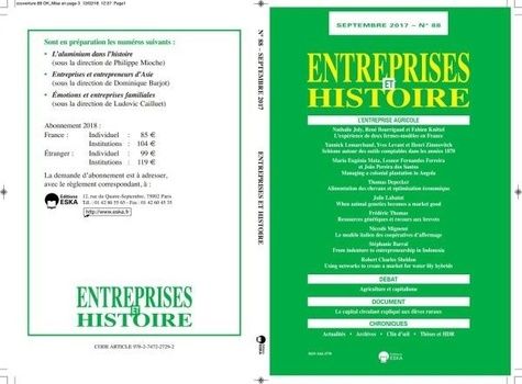 Emprunter Entreprises et Histoire N° 88, septembre 2017 : L'entreprise agricole livre