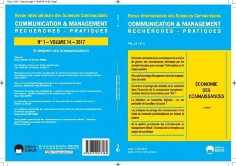 Emprunter Communication et management Volume 14 N° 1/2017 : Economie des connaissances livre