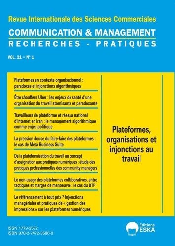 Emprunter Communication et Management 1-2024. Plateformes, Organisations et injonctions au travail livre