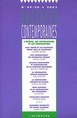 Emprunter Sociétés contemporaines N° 49-50. 2003 : L'espace, les sociologues et les géographes livre