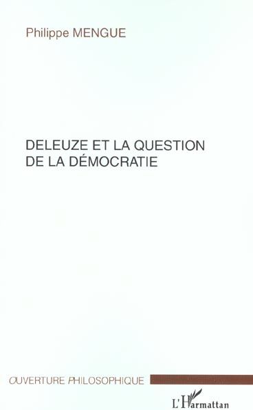 Emprunter Deleuze et la question de la démocratie livre