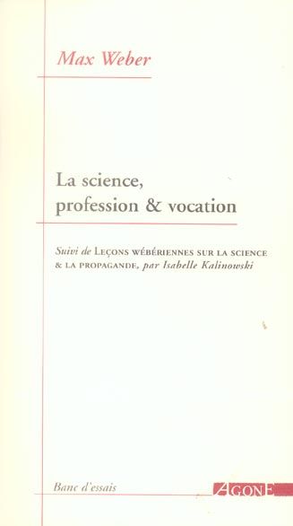 Emprunter La science, profession et vocation. Suivi de 