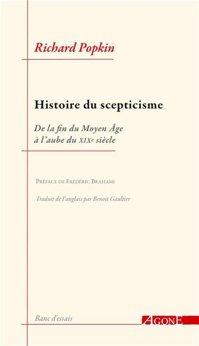 Emprunter Histoire du scepticisme. De la fin du Moyen Age à l'aube du XIXe siècle livre