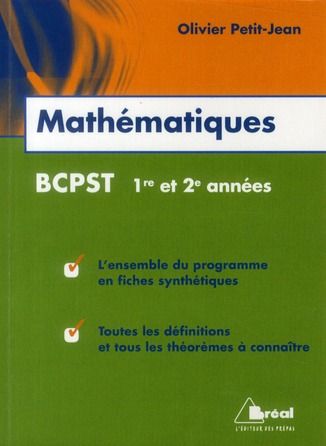 Emprunter Mathématiques BCPST 1re et 2e années livre