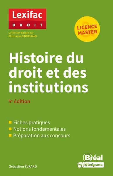 Emprunter Histoire du droit et des institutions. 5e édition livre