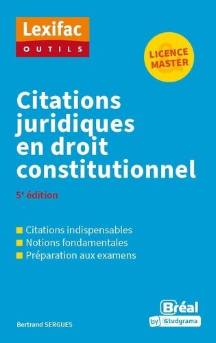 Emprunter Citations juridiques en droit constitutionnel. 5e édition livre