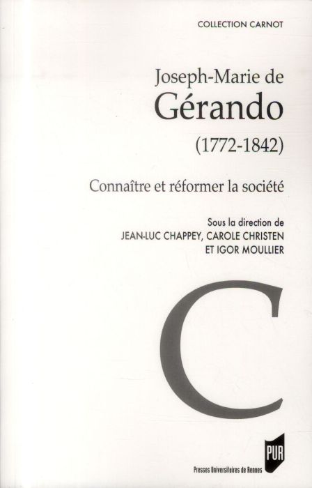 Emprunter Joseph-Marie de Gérando (1772-1842). Connaître et réformer la société livre