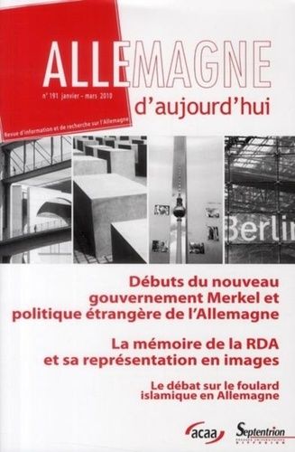 Emprunter Allemagne d'aujourd'hui N° 191, Janvier-mars 201 livre