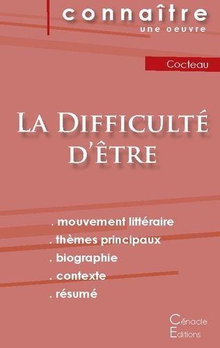 Emprunter La difficulté d'être. Fiche de lecture livre