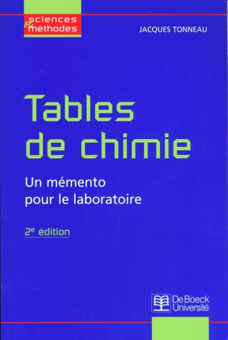 Emprunter TABLES DE CHIMIE. Un mémento pour le laboratoire, 2ème édition livre