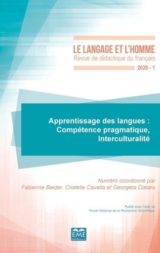 Emprunter Le Langage et l'Homme N° 551, 2020-1 : Apprentissage des langues. Compétence pragmatique, Intercultu livre