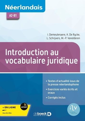 Emprunter Néerlandais A2-B1. Introduction au vocabulaire juridique livre