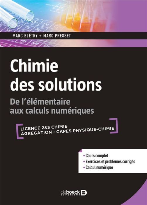 Emprunter Chimie des solutions. De l'élémentaire aux calculs numériques livre