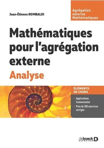 Emprunter Mathématiques pour l’agrégation externe. Analyse, Edition 2024 livre