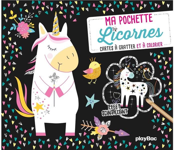 Emprunter Licornes. 5 cartes à gratter scintillantes, 5 coloriages, 1 pique en bois livre