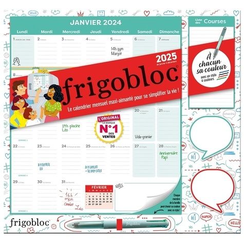 Emprunter Frigobloc mensuel A chacun sa couleur. Avec un stylo 4 couleurs, Edition 2024-2025 livre