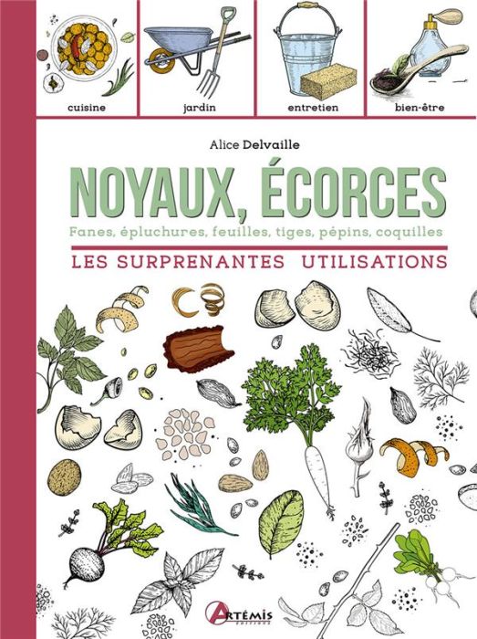 Emprunter Noyaux, écorces. Fanes, épluchures, feuilles, tiges, pépins, coquilles. Les surprenantes utilisation livre