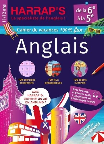 Emprunter Cahier de vacances Anglais de la 6e à la 5e. 100% jeux, Edition 2024 livre