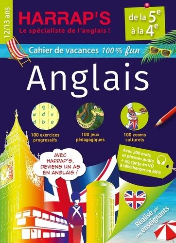 Emprunter Cahier de vacances Anglais de la 5e à la 4e. 100% jeux, Edition 2024 livre