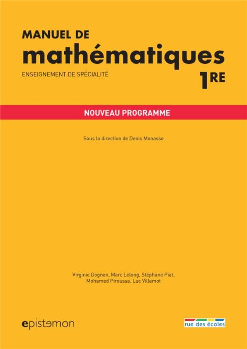 Emprunter Manuel de mathématiques 1re. Enseignement de spécialité livre