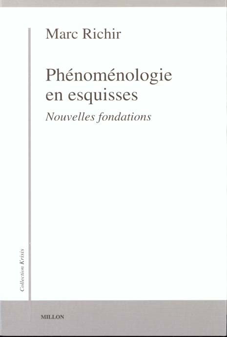 Emprunter PHENOMENOLOGIE EN ESQUISSES. Nouvelles fondations livre