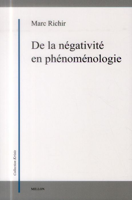 Emprunter De la négativité en phénoménologie livre