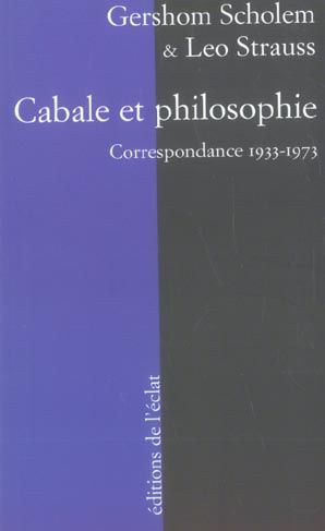 Emprunter Cabale et philosophie. Correspondance 1933-1973 livre