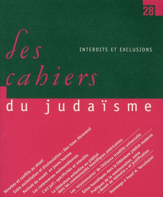 Emprunter Les cahiers du judaïsme N° 28/2010 : Interdits et exclusions livre