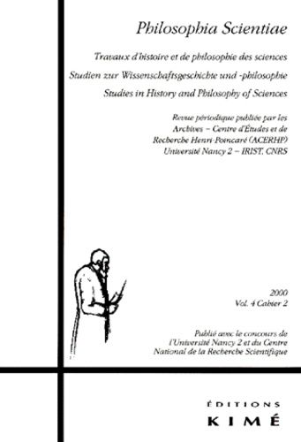 Emprunter Philosophia Scientiae Volume 4 N° 2/2000 livre