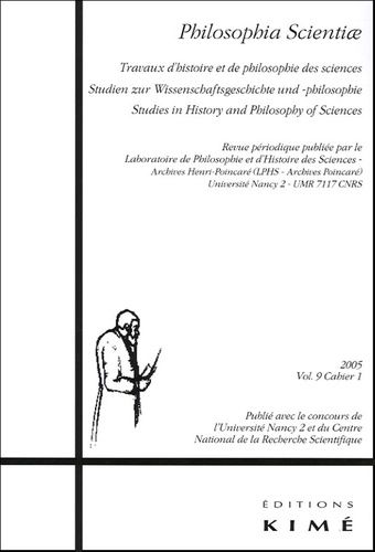 Emprunter Philosophia Scientiae Volume 9 N° 1/2005 livre